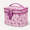image:imageAmazon Essentials Womens Quilted Makeup Bag with Brush Storage Black Faux Leather One SizePink Floral