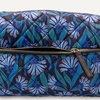 image:imageAmazon Essentials Womens Quilted Travel Makeup Bag with Mesh Compartments Black Faux Leather One SizeBlue Floral