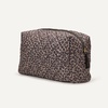 image:imageAmazon Essentials Womens Quilted Travel Makeup Bag with Mesh Compartments Black Faux Leather One SizeLeopard