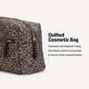 image:imageAmazon Essentials Womens Quilted Travel Makeup Bag with Mesh Compartments Black Faux Leather One SizeLeopard