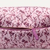 image:imageAmazon Essentials Womens Quilted Travel Makeup Bag with Mesh Compartments Black Faux Leather One SizePink Floral