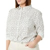 image:imageAmazon Essentials Womens RegularFit LongSleeve ButtonDown Poplin Shirt Business Casual Office WorkBlack White Dots