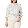 image:imageAmazon Essentials Womens RegularFit LongSleeve ButtonDown Poplin Shirt Business Casual Office WorkBlack White Dots