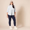 image:imageAmazon Essentials Womens RegularFit LongSleeve ButtonDown Poplin Shirt Business Casual Office WorkFrench Blue White Stripe