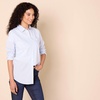 image:imageAmazon Essentials Womens RegularFit LongSleeve ButtonDown Poplin Shirt Business Casual Office WorkFrench Blue White Stripe