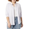 image:imageAmazon Essentials Womens RegularFit LongSleeve ButtonDown Poplin Shirt Business Casual Office WorkLilac White Variegated Stripe