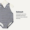 image:imageAmazon Essentials x Sofia Grainge Toddlers and Baby Girls OnePiece Swimsuit with Crisscross Straps Ruffle DetailIvory Navy Even Stripe