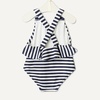 image:imageAmazon Essentials x Sofia Grainge Toddlers and Baby Girls OnePiece Swimsuit with Crisscross Straps Ruffle DetailIvory Navy Even Stripe