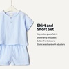 image:imageAmazon Essentials x Sofia Grainge Unisex Toddlers and Babies Cotton Gauze Shirt amp Shorts Play SetLight Blue