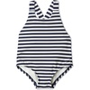 image:imageAmazon Essentials x Sofia Grainge Toddlers and Baby Girls OnePiece Swimsuit with Crisscross Straps Ruffle DetailIvory Navy Even Stripe