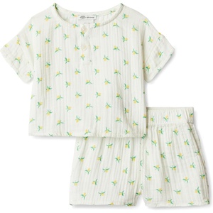 image:imageAmazon Essentials x Sofia Grainge Unisex Toddlers and Babies Cotton Gauze Shirt amp Shorts Play SetIvory Lemon