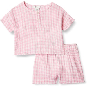 image:imageAmazon Essentials x Sofia Grainge Unisex Toddlers and Babies Cotton Gauze Shirt amp Shorts Play SetPink Gingham