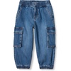 image:imageAmazon Essentials Boys and Toddlers Stretch Denim Cargo Jean with Elastic WaistIndigo