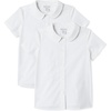 image:imageAmazon Essentials Girls Short Sleeve Peter Pan Collar ShirtBright White  2 Pack