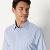 image:imageAmazon Essentials Mens Slim Fit Long Sleeve Wrinkle Resistant Stretch Dress ShirtWhite Grid Check