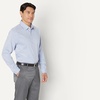 image:imageAmazon Essentials Mens Slim Fit Long Sleeve Wrinkle Resistant Stretch Dress ShirtWhite Grid Check