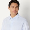 image:imageAmazon Essentials Mens Slim Fit Long Sleeve Wrinkle Resistant Stretch Dress ShirtWhite Pinstripe