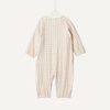 image:imageAmazon Essentials x Sofia Grainge Unisex Babies Cotton Gauze Long Sleeve RomperMushroom Brown Gingham