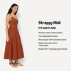 image:imageAmazon Essentials Womens Fit amp Flare Thin Strap Cotton Poplin Midi DressBrick Red