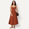 image:imageAmazon Essentials Womens Fit amp Flare Thin Strap Cotton Poplin Midi DressBrick Red