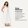 image:imageAmazon Essentials Womens Fit amp Flare Thin Strap Cotton Poplin Midi DressBright White