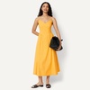 image:imageAmazon Essentials Womens Fit amp Flare Thin Strap Cotton Poplin Midi DressGolden Yellow