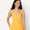 image:imageAmazon Essentials Womens Fit amp Flare Thin Strap Cotton Poplin Midi DressGolden Yellow