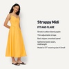 image:imageAmazon Essentials Womens Fit amp Flare Thin Strap Cotton Poplin Midi DressGolden Yellow