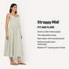 image:imageAmazon Essentials Womens Fit amp Flare Thin Strap Cotton Poplin Midi DressWashed Khaki Green Even Stripe