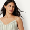 image:imageAmazon Essentials Womens Fit amp Flare Thin Strap Cotton Poplin Midi DressWashed Khaki Green Even Stripe