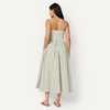 image:imageAmazon Essentials Womens Fit amp Flare Thin Strap Cotton Poplin Midi DressWashed Khaki Green Even Stripe