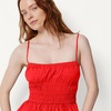image:imageAmazon Essentials Womens RegularFit Smocked Cotton Stretch Poplin TankRed