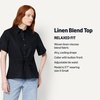 image:imageAmazon Essentials Womens RelaxedFit Linen Blend Wide Sleeve Shirt with Adjustable WaistBlack
