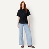 image:imageAmazon Essentials Womens RelaxedFit Linen Blend Wide Sleeve Shirt with Adjustable WaistBlack