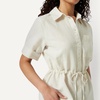 image:imageAmazon Essentials Womens RelaxedFit Linen Blend Wide Sleeve Shirt with Adjustable WaistLight Beige