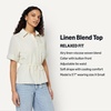 image:imageAmazon Essentials Womens RelaxedFit Linen Blend Wide Sleeve Shirt with Adjustable WaistLight Beige