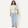 image:imageAmazon Essentials Womens RelaxedFit Linen Blend Wide Sleeve Shirt with Adjustable WaistLight Beige