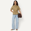 image:imageAmazon Essentials Womens RelaxedFit Linen Blend Wide Sleeve Shirt with Adjustable WaistTan