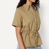 image:imageAmazon Essentials Womens RelaxedFit Linen Blend Wide Sleeve Shirt with Adjustable WaistTan