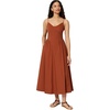 image:imageAmazon Essentials Womens Fit amp Flare Thin Strap Cotton Poplin Midi DressBrick Red