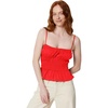 image:imageAmazon Essentials Womens RegularFit Smocked Cotton Stretch Poplin TankRed
