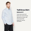 image:imageAmazon Essentials Mens Regular Fit Stretch Wrinkle Free Button Down Collar Dress ShirtLight Blue