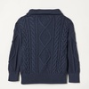 image:imageAmazon Essentials Boys and Toddlers QuarterZip Cotton CableKnit RelaxedFit SweaterNavy