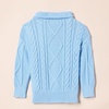 image:imageAmazon Essentials Boys and Toddlers QuarterZip Cotton CableKnit RelaxedFit SweaterPowder Blue