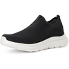 image:imageAmazon Essentials Unisex Kids and Toddlers Knit Light Weight Slip On SneakerBlackWhite