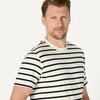 image:imageAmazon Essentials Mens Relaxed Fit Cotton Jersey TShirt Soft FabricEggshell White Black Mariner Stripe