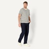 image:imageAmazon Essentials Mens Relaxed Fit Cotton Jersey TShirt Soft FabricEggshell White Black Mariner Stripe