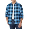 image:imageAmazon Essentials Mens Regular Fit LongSleeve Flannel Shirt Soft Brushed Cotton Lightweight yet WarmBlack Blue Grey Tartan Plaid