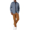 image:imageAmazon Essentials Mens Regular Fit LongSleeve Flannel Shirt Soft Brushed Cotton Lightweight yet WarmBlue White Plaid