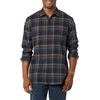 image:imageAmazon Essentials Mens Regular Fit LongSleeve Flannel Shirt Soft Brushed Cotton Lightweight yet WarmBrown Dark Navy Plaid